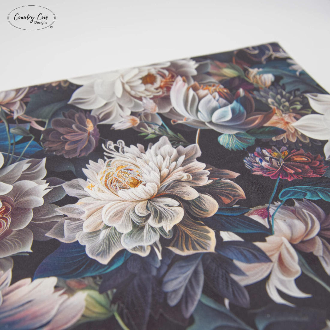 (image for) Water resistant cotton canvas Dark Florals