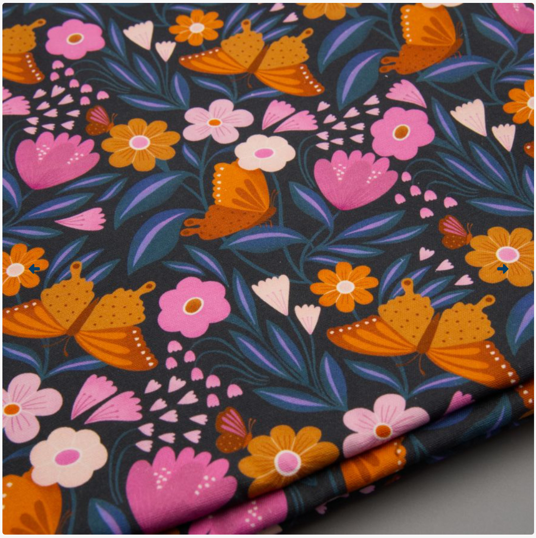 (image for) Water resistant cotton canvas - purple butterflies